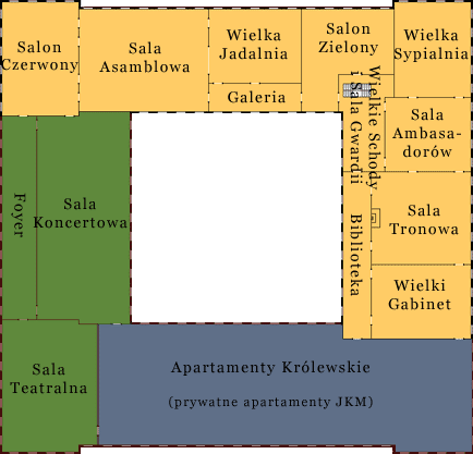 mapa pałacu Ekhorn - Wielkie Apartamenty