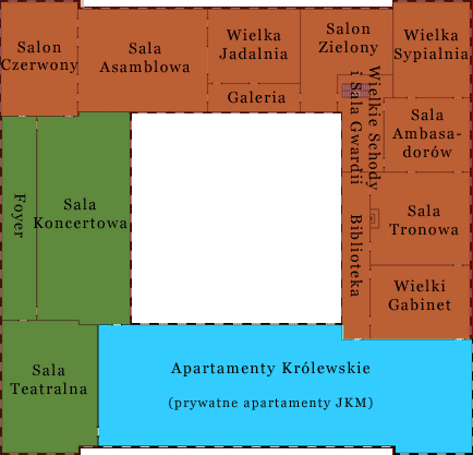 mapa pałacu Ekhorn - Apartamenty Królewskie