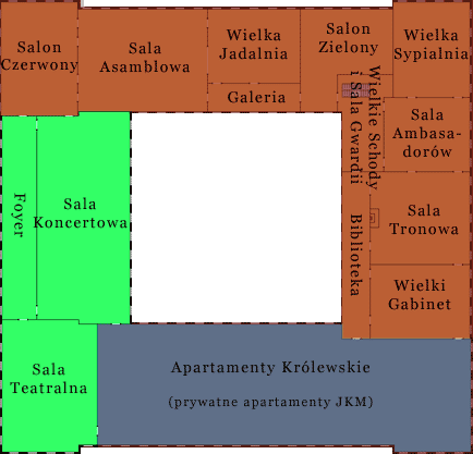 mapa pałacu Ekhorn - Sale Dworskie